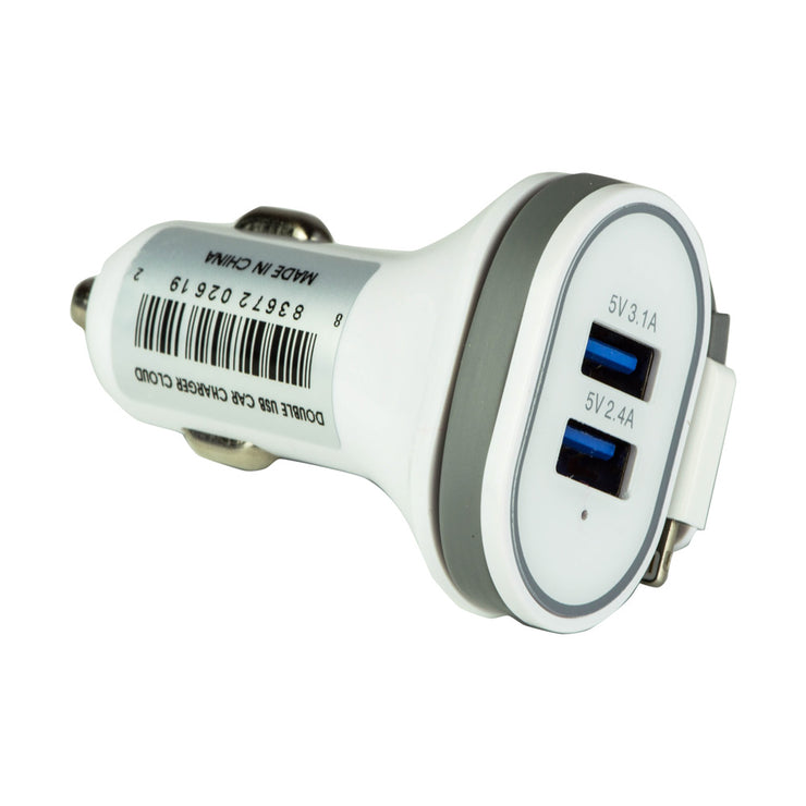5.5 Amp Dual Port Car Charger w/ built-in Lightning Cable