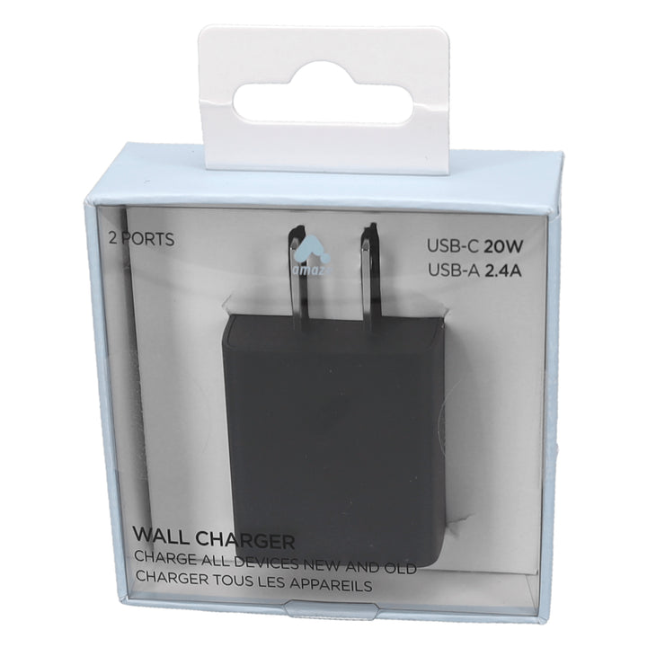 Amaze Dual Port PD Wall Charger - USB-A & USB-C