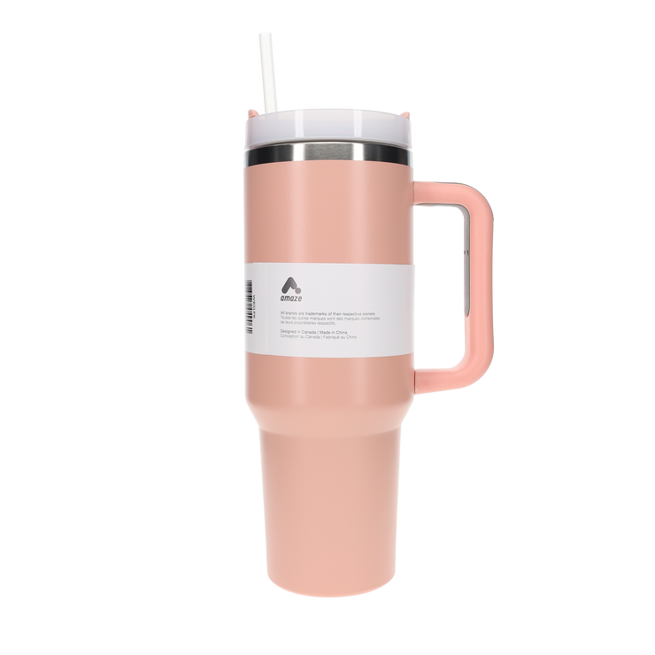 Tumbler with Reusable Straw (1L) - Black, White, Blue, Pink