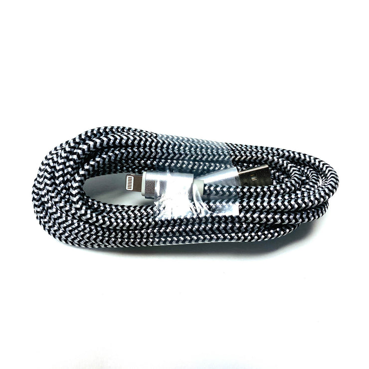 10FT Zebra Braided Charging Cable