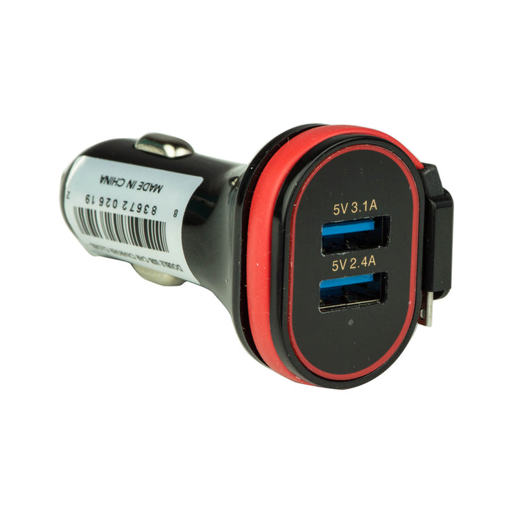 5.5 Amp Dual Port Car Charger w/ built-in Micro-USB Cable