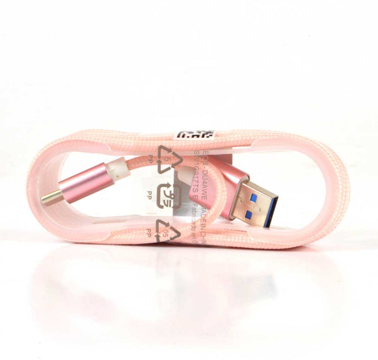5FT Knitted High Speed USB-C Cable - Pink