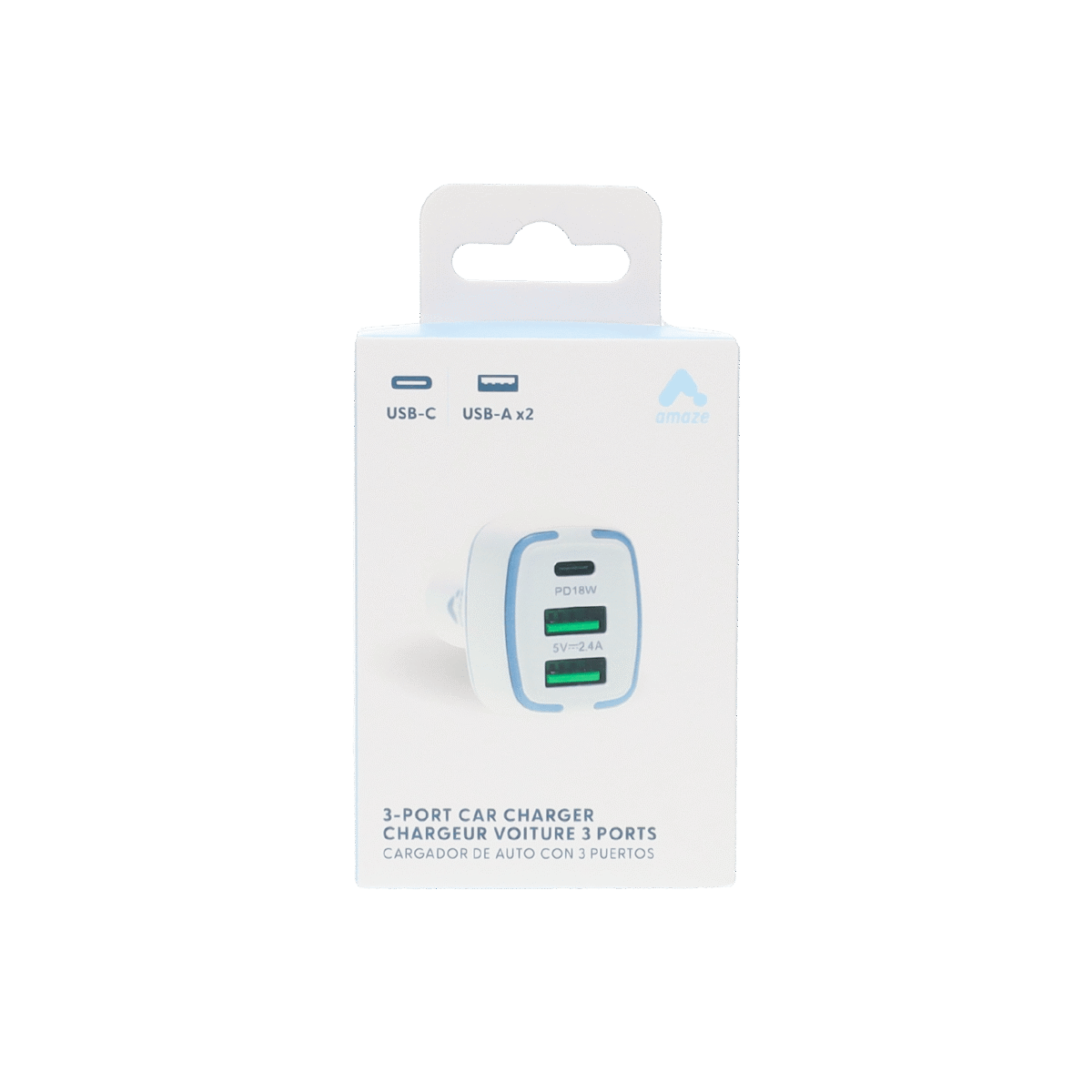 Amaze 18W 3 Port Car Charger - Image 2