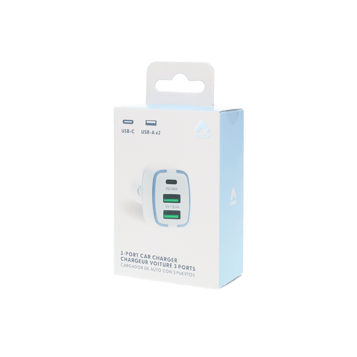 Amaze 18W 3 Port Car Charger - Image 3