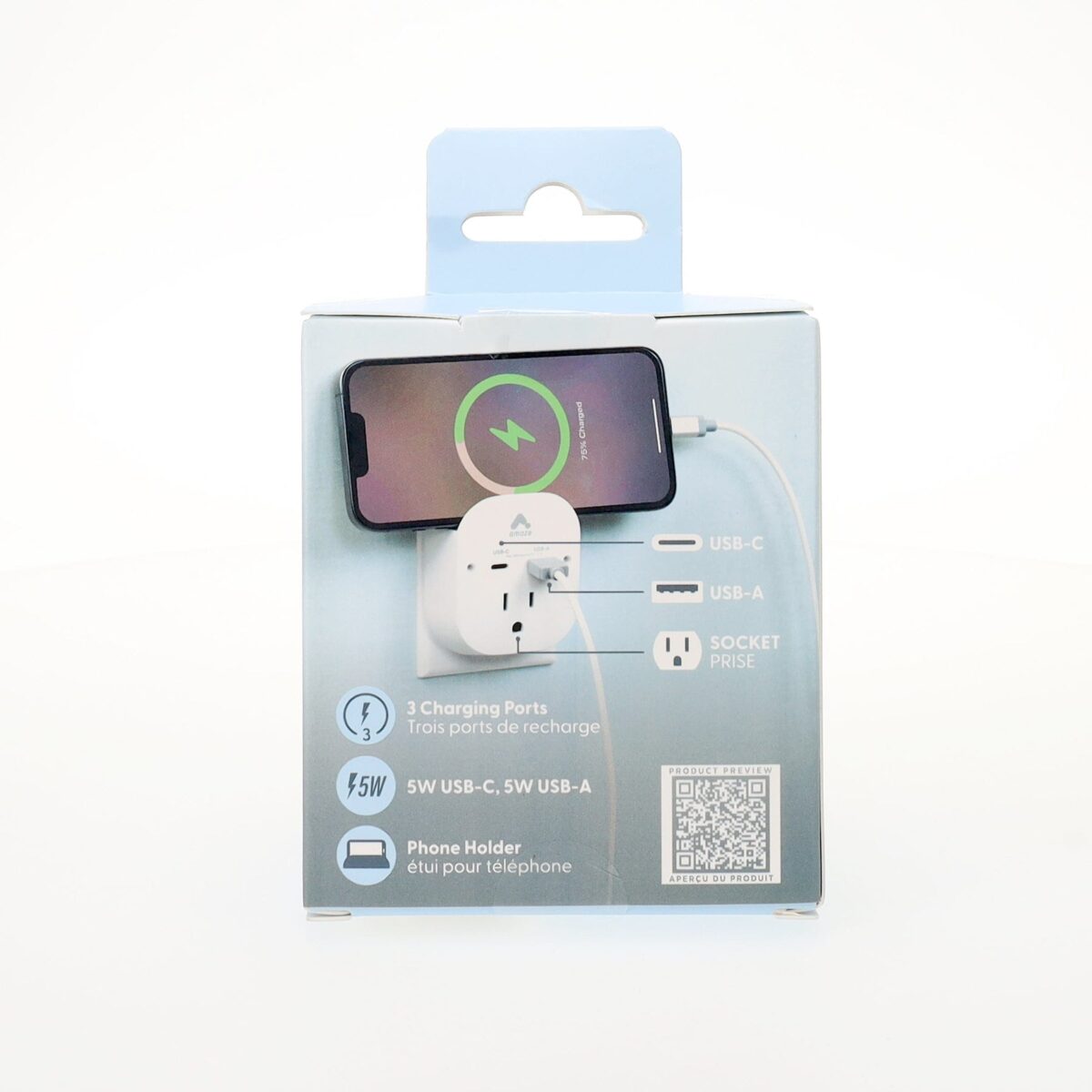 AMZ-EXT_Packaging_03_1800x1800 Amaze Dual Port USB Wall Charger with Phone Holder - Image 4