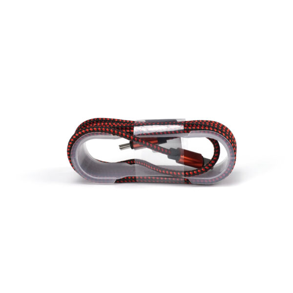 5FT 2 Tone Black/Red Knitted Charging Cable