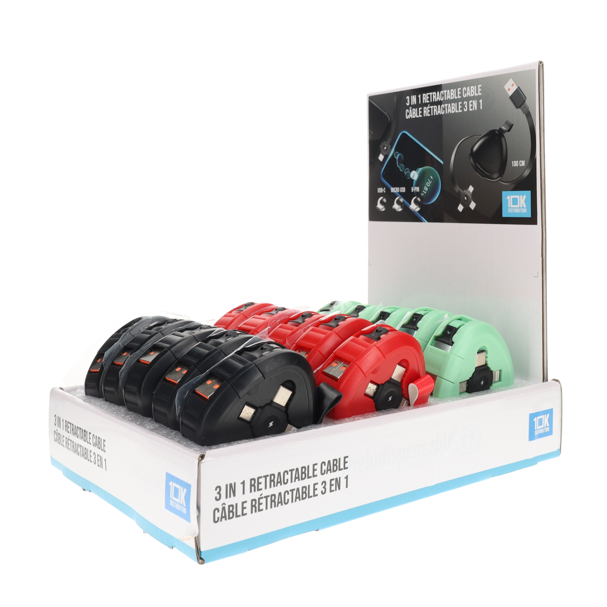 3-in-1 Retractable Data Cables Display Kit - Image 3