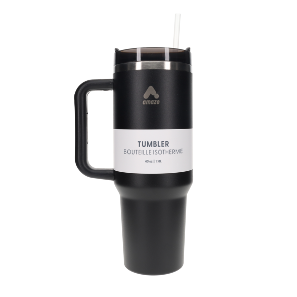 Amaze Tumbler with Reusable Straw (1L) - Black, White, Blue, Pink