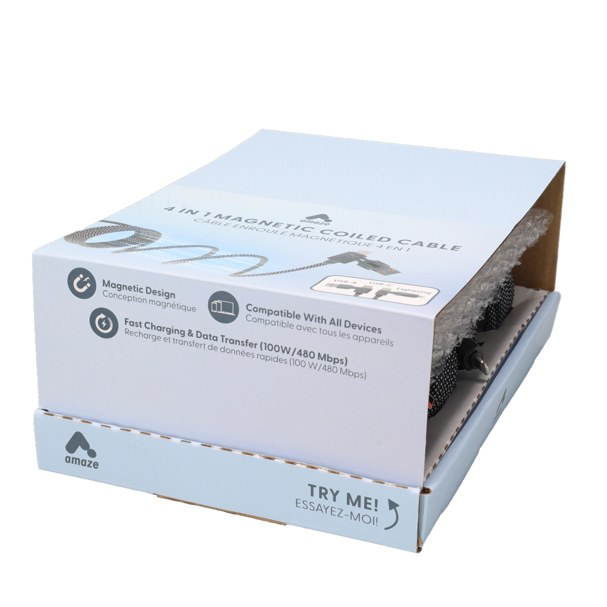 AMZC0406 4-in-1 Magnetic Coiled Cable Display Kit - Image 4