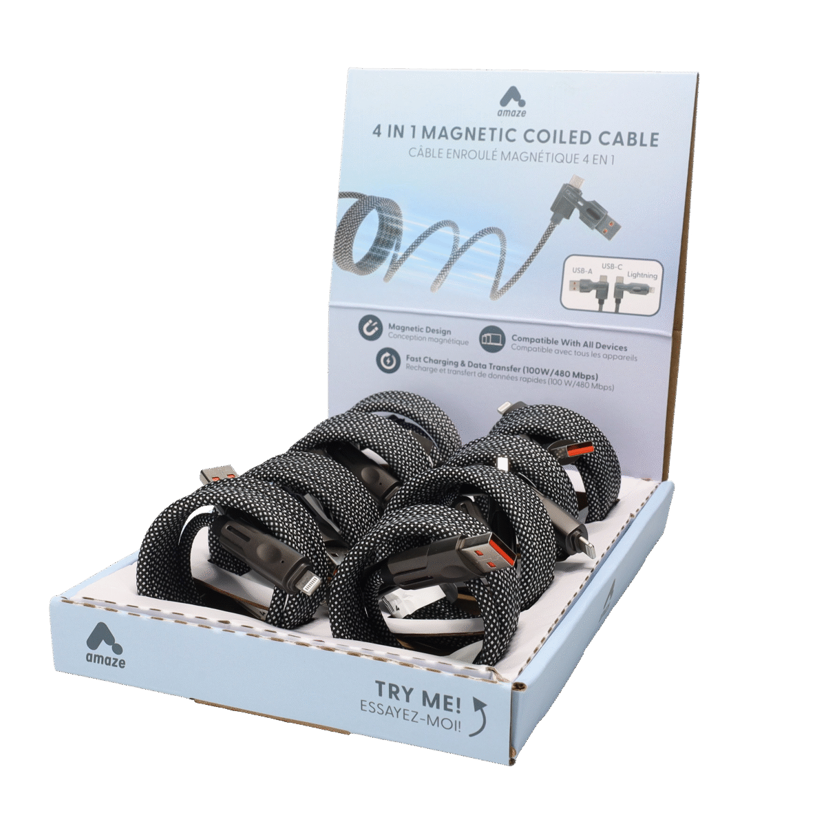 AMZC0406_02 4-in-1 Magnetic Coiled Cable Display Kit - Image 3