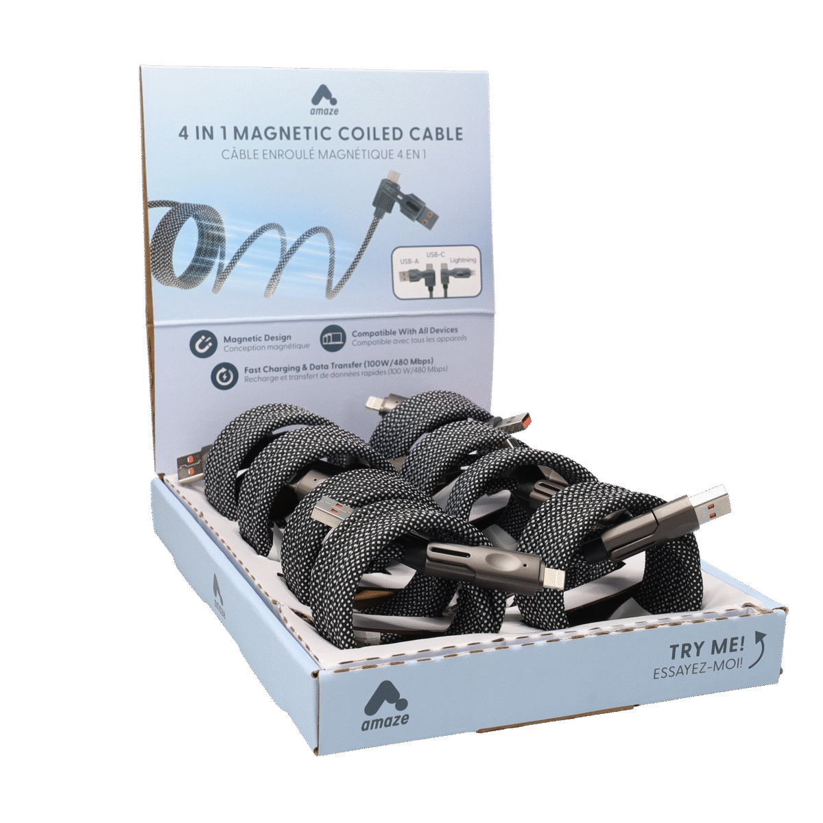 AMZC0406_04 4-in-1 Magnetic Coiled Cable Display Kit - Image 2