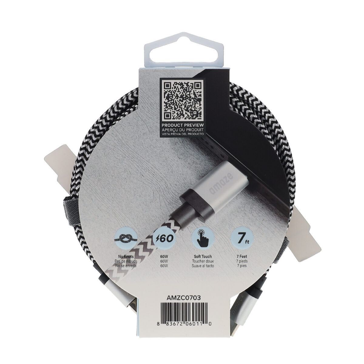 AMAZE 7FT USB-C TO USB-C Premium Braided Cable - Image 4