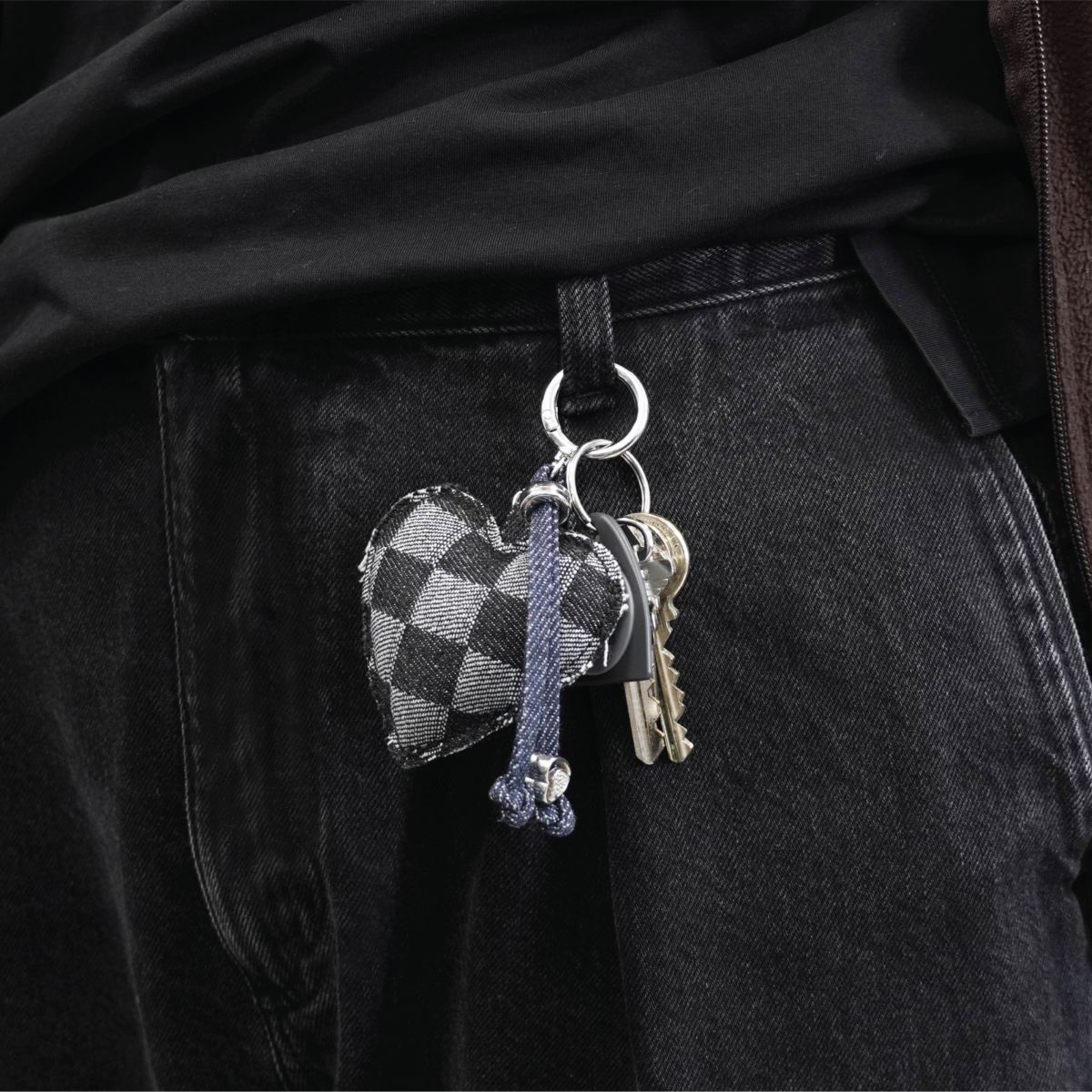 Denim Heart Keychain - Image 2